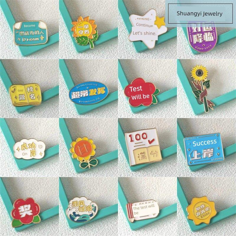 

Student Cute Yellow Flower Metal Sunflower Brooch [10 random] no gift box