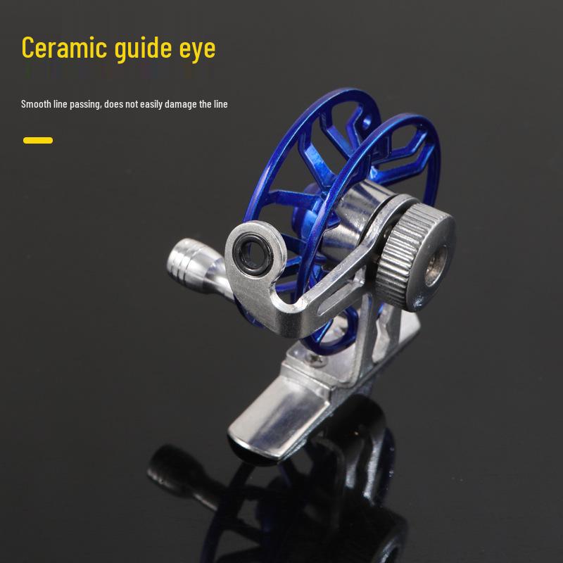 Moulinet de pêche tout métal pour la pêche à la mouche, sur glace, à la roche et au pont, avec frein avant et clip pour appât vivant