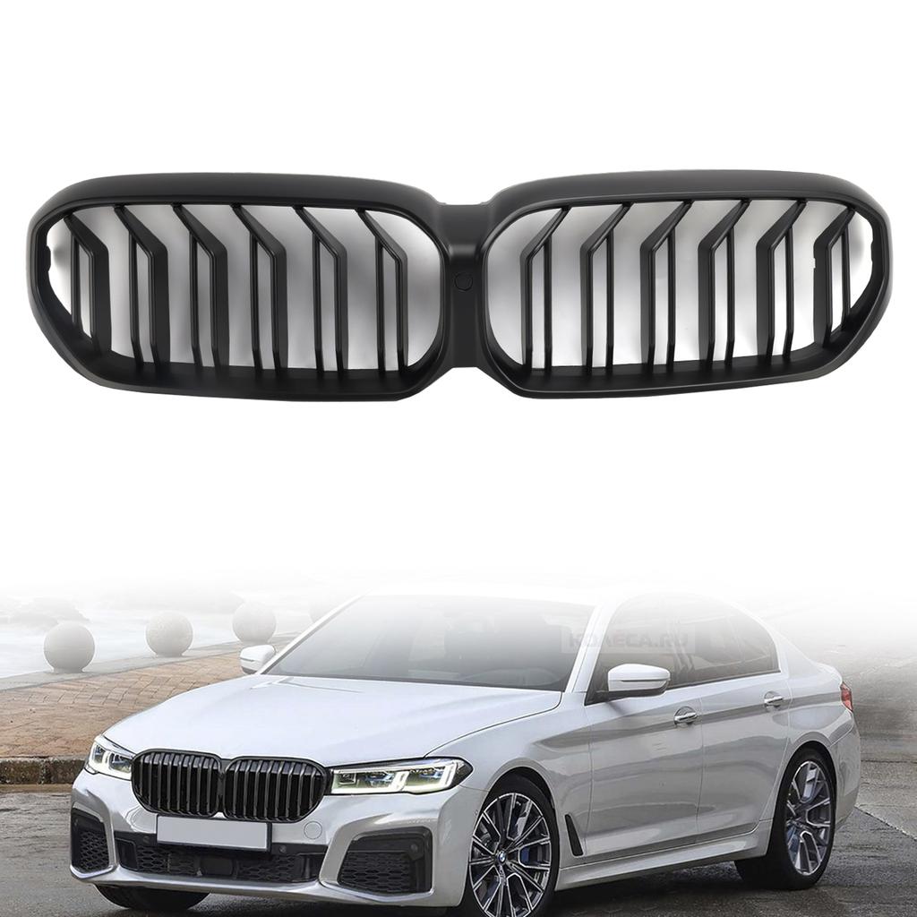 Matte Black Dual Slats Front Kidney Grille For BMW G30 G31 LCI 2021-2024