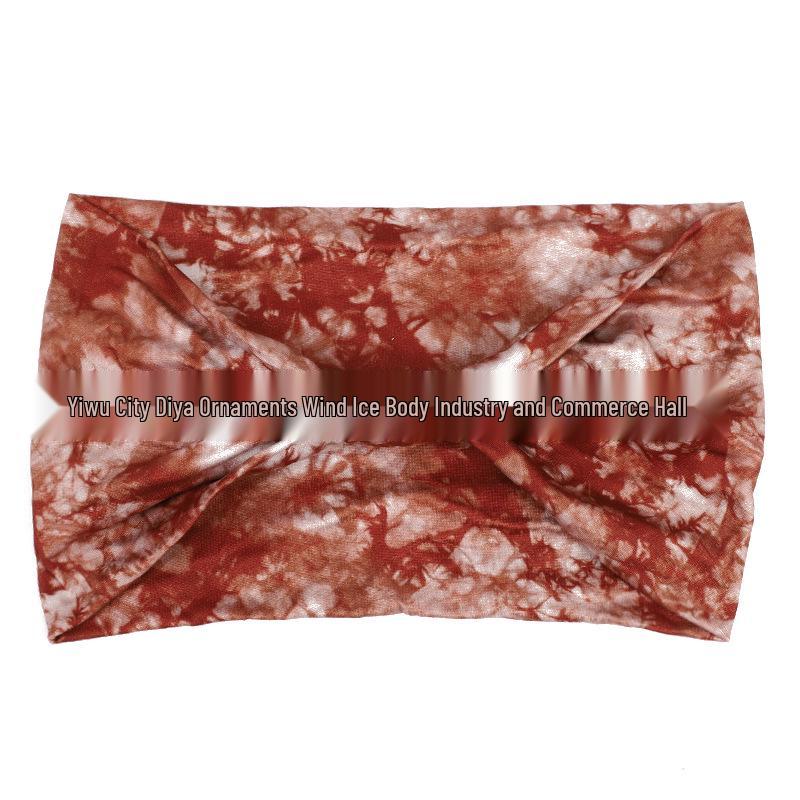 Bohemian Paisley Tie-Dye Wide Knot Headband for Women