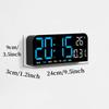 USB Powered 9 Inch Large Digital Wall Clock Temperature Date Week Timing Countdown Auto-Dimmer 2 Alarm 12/24H LED Alarm Clock