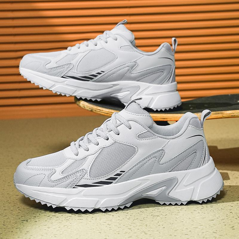 Fashion Men's Running Shoes 2025 New Casual Mesh Breathable Lace Up Sports Shoes Men's Fashionable Lightweight Anti Slip Walking Shoes