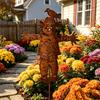 Metal Scarecrow Garden Stake, 27.36 Inches Rusty Scarecrow Yard Art Stake, Farmhouse Yard Sign with Stake, Rustic Outdoor Decoration for Lawn