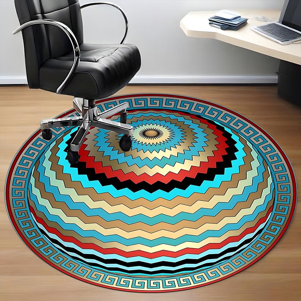 1pc Mandala Rug Office Round Rug, Non-slip, Soft and Durable Office Rug for Interior Decoration, Perfect for Office, Beautiful Decoration yy260312077