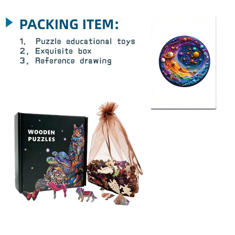 Colorful Dream Starry Sky Wooden Jigsaw Puzzle - DIY Intelligent Toy for Kids Adults - Perfect for Christmas Halloween Birthda