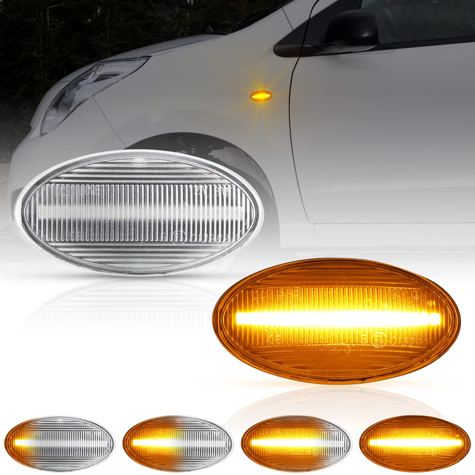 

Светодиодные последовательные боковые указатели поворота POPMOTORZ с прозрачными линзами и для универсалов Every Every Carry Town и фургонов Minicab, 12 В, встроенные