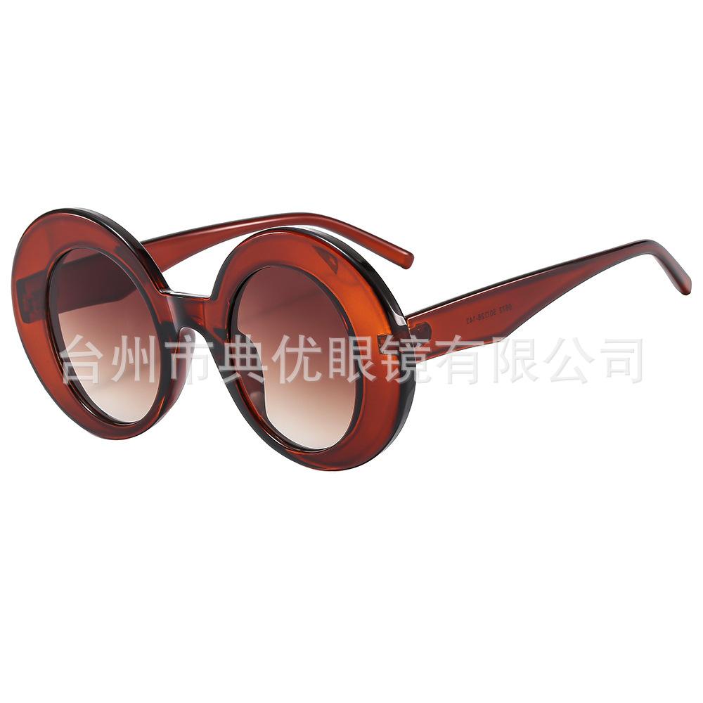 New thick-edged large round sunglasses exaggerated retro shape personalized niche street shooting catwalk outdoor sunglasses