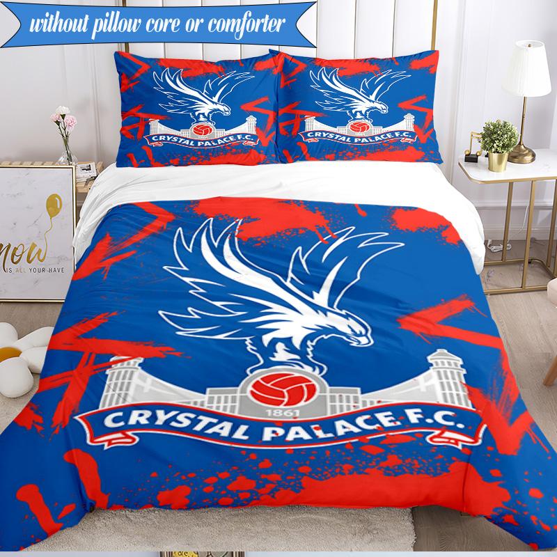 3PCS Crystal Fc Crest Printed Soft Bedding Set,Including 1pc Duvet Cover And 2pcs Pillowcases Perfect for Bedroom, Dormitory, Fan gift