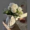 French White Ceramic Vase: Elegant European-Style for Floral Arrangements In Living Rooms