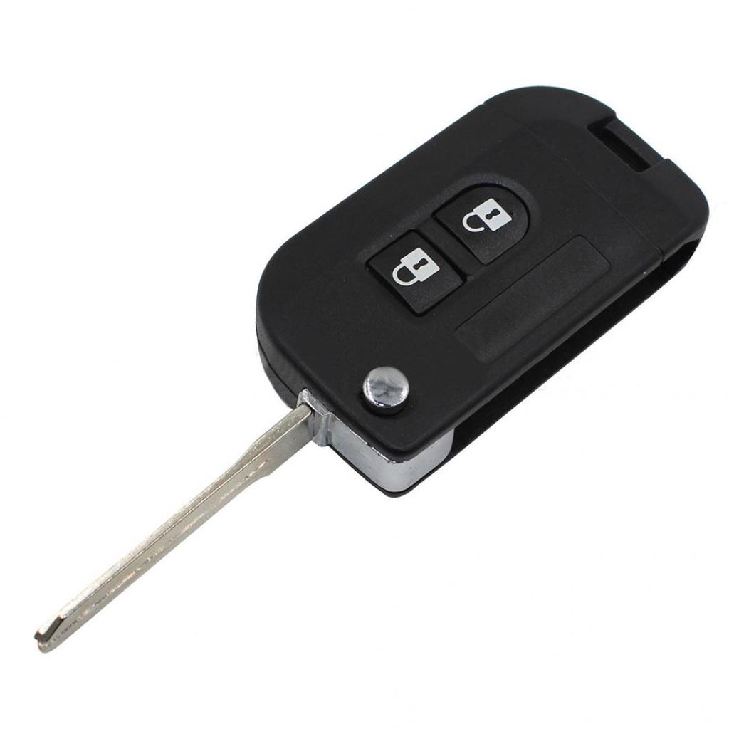 Carcasă practică de înlocuire cu 2 butoane, pliabilă, pentru chei pentru telecomandă pentru NISSAN