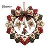 DIY Patchwork Craft Supplies Wreath Kit, Christmas Sewing Seasonal Patterns, Farmhouse Style Crafts Fabric Kit for Adults, Front Door Wall Decor