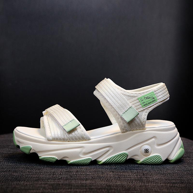 Fashion Sports Dad Sandals Women 2025 New Summer Sponge Shoes Ins Trendy Thick Soled Height Increasing Beach Shoes