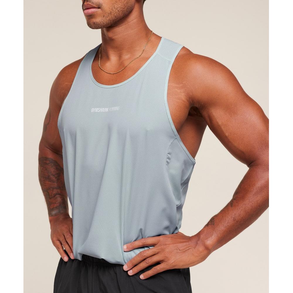 Gymshark Running Tank Smoke Blue A3c1r Udr3