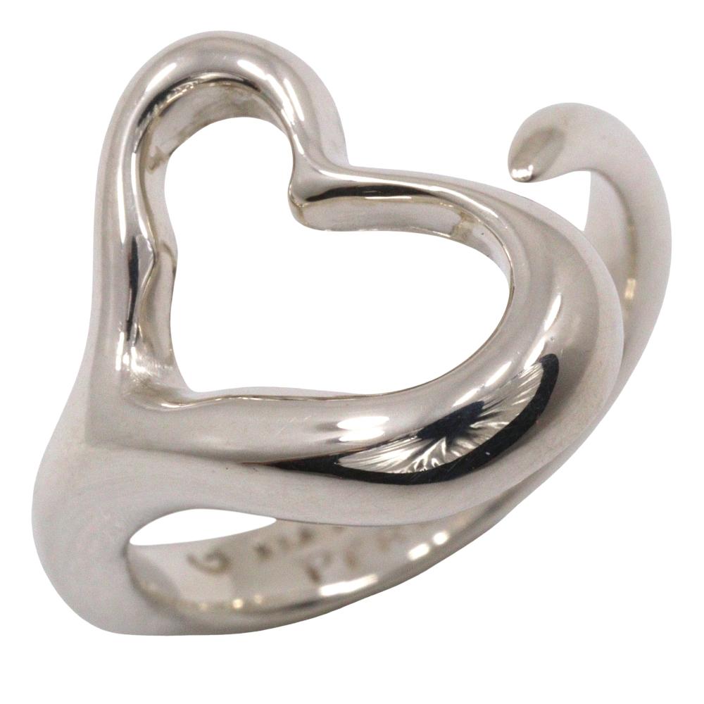 

TIFFANY&Co. Open heart Ring Elsa Peretti Silver925 #5.8(US Size) heart 4.1g Women Used