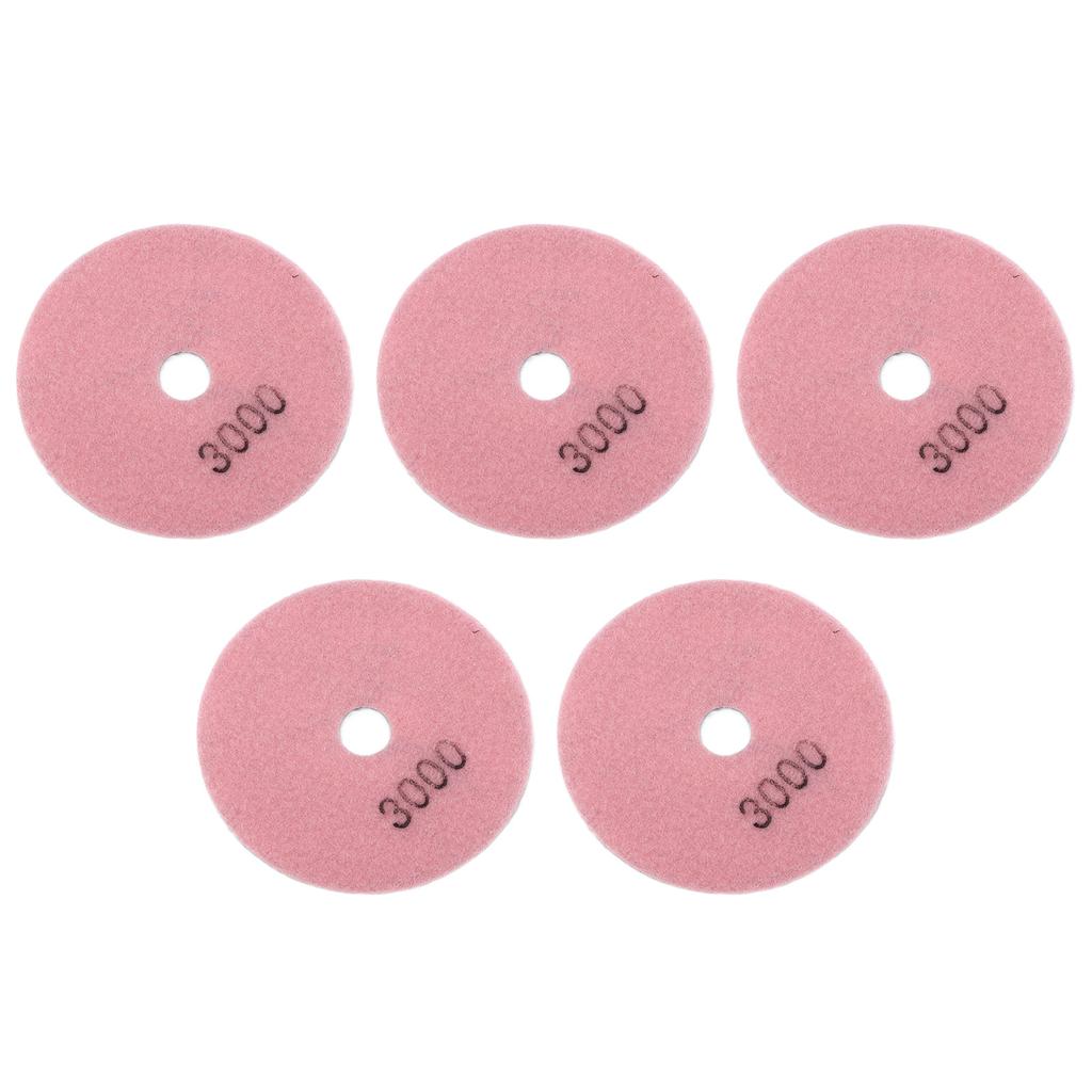 5Pcs 4in Diamond Wet Polishing Pads Soft Grinding Disc Kit for Marble Granite Ceramics3000 Grits
