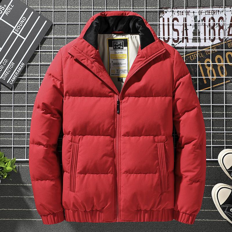 Down jacket men's 2021 new baseball jersey stand-up collar jacket 80 white duck down fashion trend men's clothing