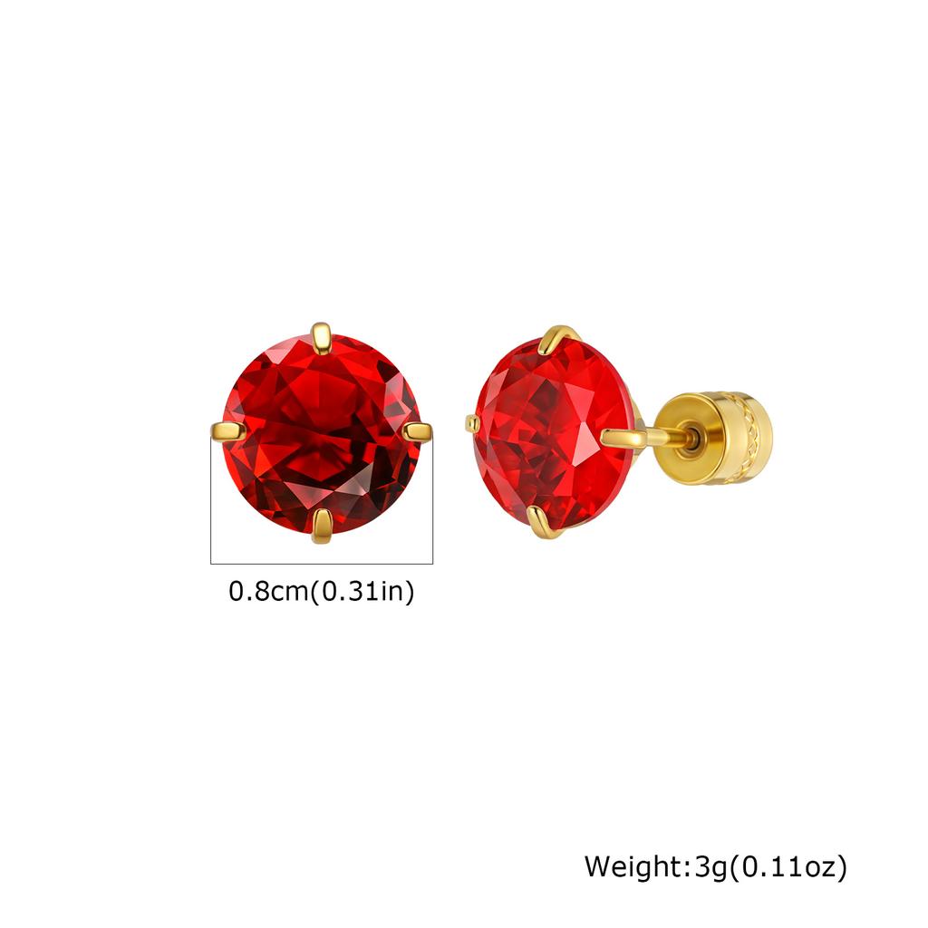 Fashionable White Zircon Earrings,Multicolor Temperament Four-Prong Zircon Stud Earrings for Women,Simple Jewelry Gift Wholesale