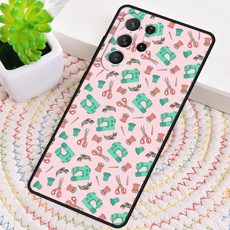 Sewing Machine Print TPU Phone Case For Samsung Galaxy Note 10 Pro S26 S25 S24 S23 S22 Ultra Plus S21 FE S20 Shockproof Cover
