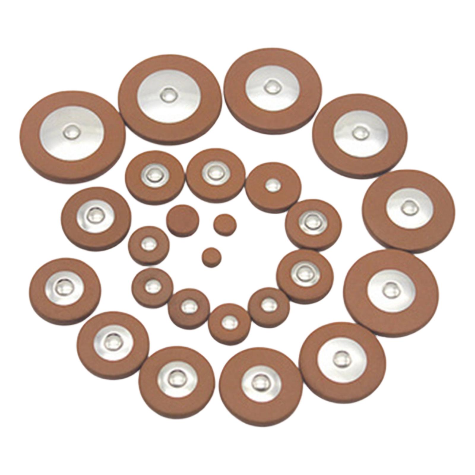 

Alto Saxophone Pads Kit Assorted Sizes Leather Durable Easy Install Accessories for Alto Saxophone Cleaning and Repair коричневый