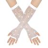 Diamond Studded Elastic Mesh Gloves, Half Finger Gloves