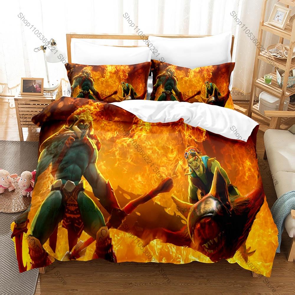 Dota 2 3PCS Bedding Set Duvet Cover And Two Pillowcases Microfiber 3D Digital Printed Game Bed Linens Home Decoration