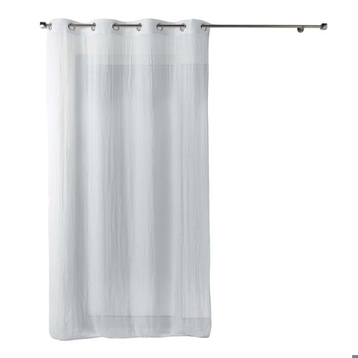 Voilage - EDEN - Mitsy - polycoton - 140 x 240 cm - 8 œillets métal argent