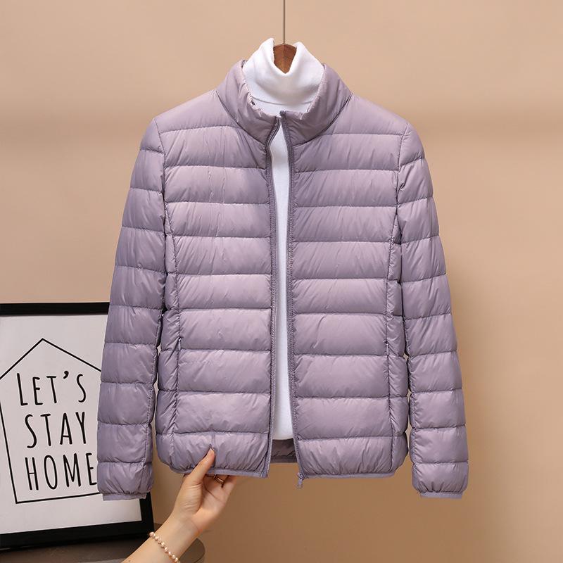 Women's 2025 Lightweight Down Jacket: 90% Duck Down, Stand Collar, Hooded, Short Outerwear, Autumn/Winter Collection, Plus Size Available