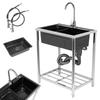 304 Stainless Steel Multi Use Sink with Adjustable Feet Stand Faucet Drain Kit for Garage Kitchen Laundry Room Bathroom