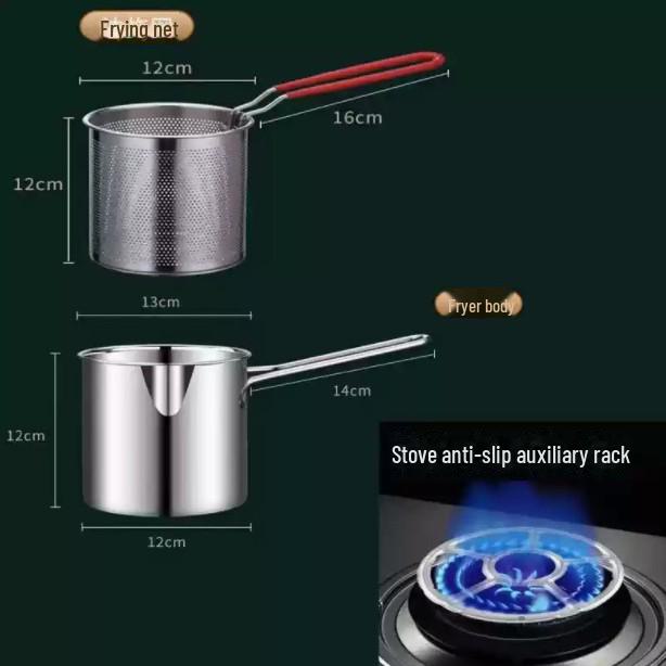 

Міні-фритюрниця з нержавіючої сталі з подвійним призначенням для смаження та відведення картоплі фрі.