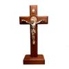 Wood Cross Ornament Standing Statue Art Statue Decoration Supplies for Dormitory Bedroom Party Background Decoration