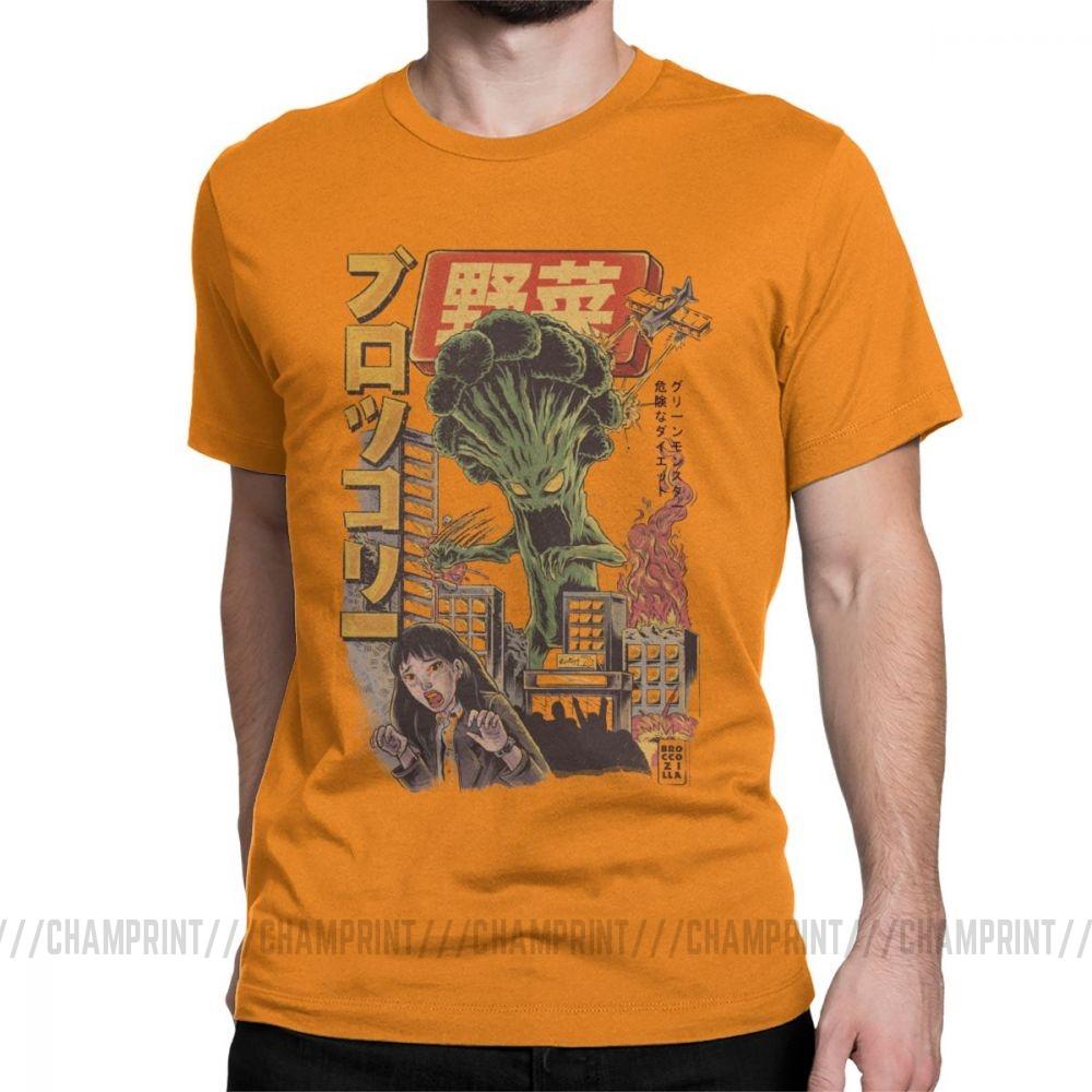Giant Mushrooms Monster Clothes Demon Broccozilla T Shirts For Men Broccoli Funny Japanese Anime T