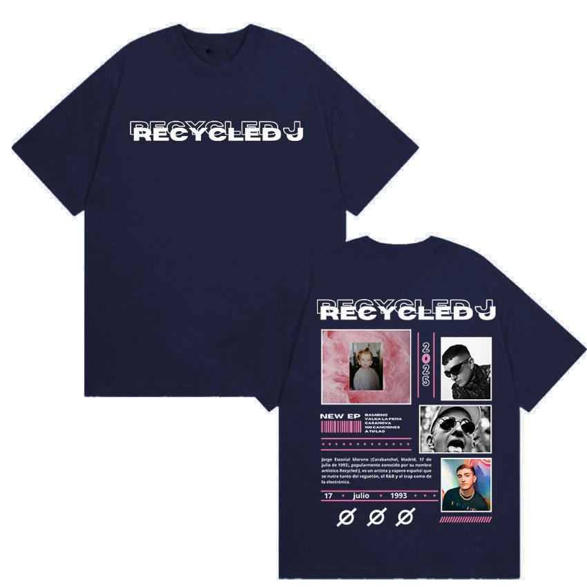 Rapper RECYCLED J Tour Album 2025 Merch T-Shirt Men's Retro Hip Hop Gothic Clothing T Shirt Casual Cotton Short Sleeve