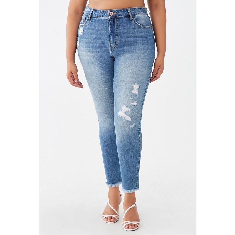 

Export Skinny Slim Looking Chubby Girl Stretch Slim Jeans Blue 18