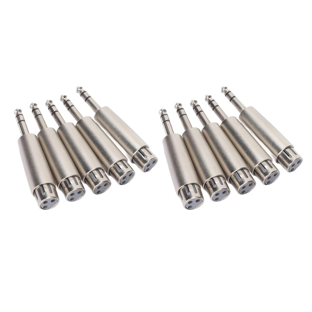 10pcs 14 TRS to XLR Female Adapter 3 Pin 6.5mm to XLR Female Stereo Balanced Connector