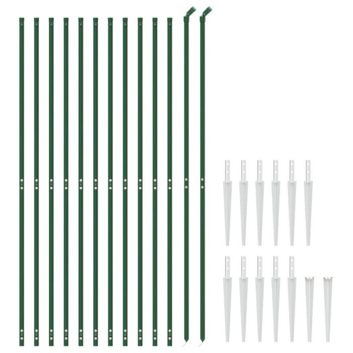 VidaXL Clôture en Treillis Métallique et Piquet d'Ancrage, Panneau de Clôture Décoratif, Barrière de Protection Jardin Patio 154141