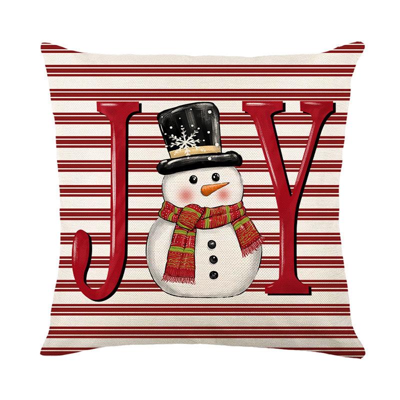 Christmas Pillowcase Decorative Linen Printed Porch Courtyard Sofa Home Decoration Pillowcase