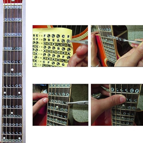 Guitar Fretboard Decals for Beginners, Practice, Note Names, Fingerboard Note Names, 3 Stickers