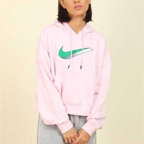Nike Women's Casual Short Hoodie Sweatshirt in Pink