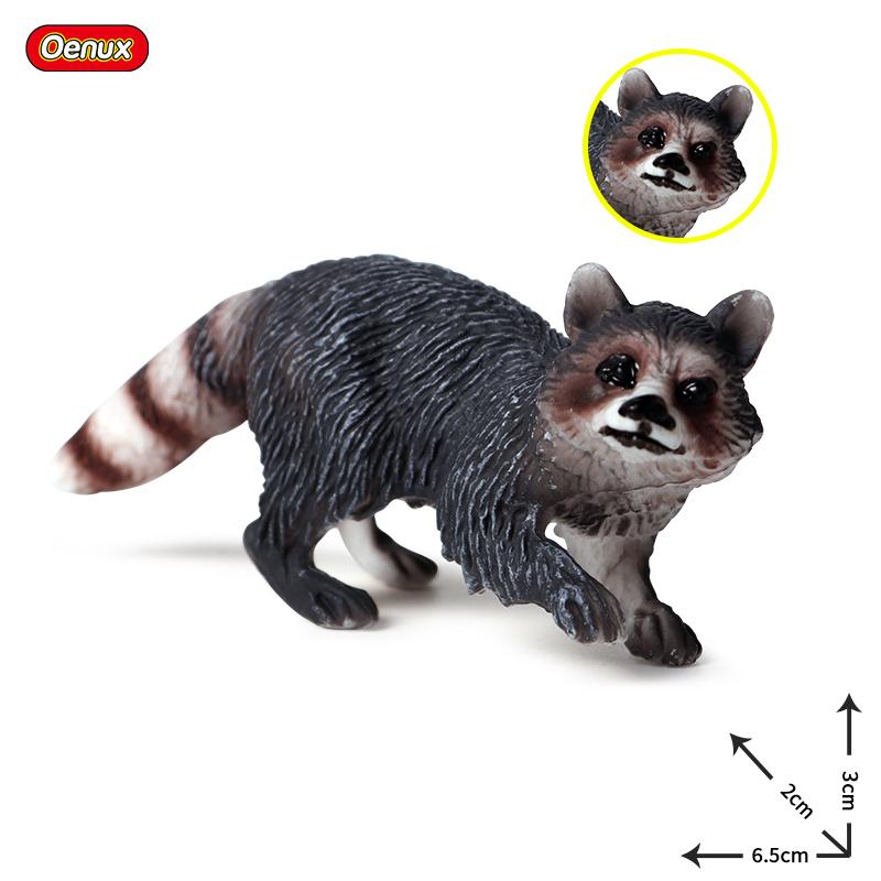 Oenux Simulation Wild Figurines Black Bear Wombat Raccoon Model Action Figures Forest Animals Toy Home Decoration Kids Education
