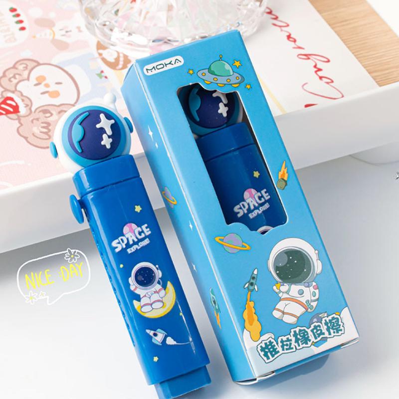 Creative Design Pull-out Pencil Eraser for Kids Boy Girl Cute Cartoon Stationery Eraser Large Capacity Back To School Eraser