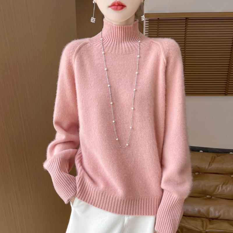 Women Sweater 100% Wool MODERN NEW SAGA Turtleneck Knit Pullover Thick Winter Jumpers Female Knit Tops