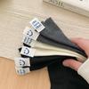 Heel Cloth Label Socks Women'S Tide Simple And Fashionable Smiley Face English Ab Socks Personalized Cotton Stacking Socks