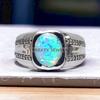 Opal Oval Cut Gemstone With 925 Sterling Silver Ring For Men's #867 JL375595287487