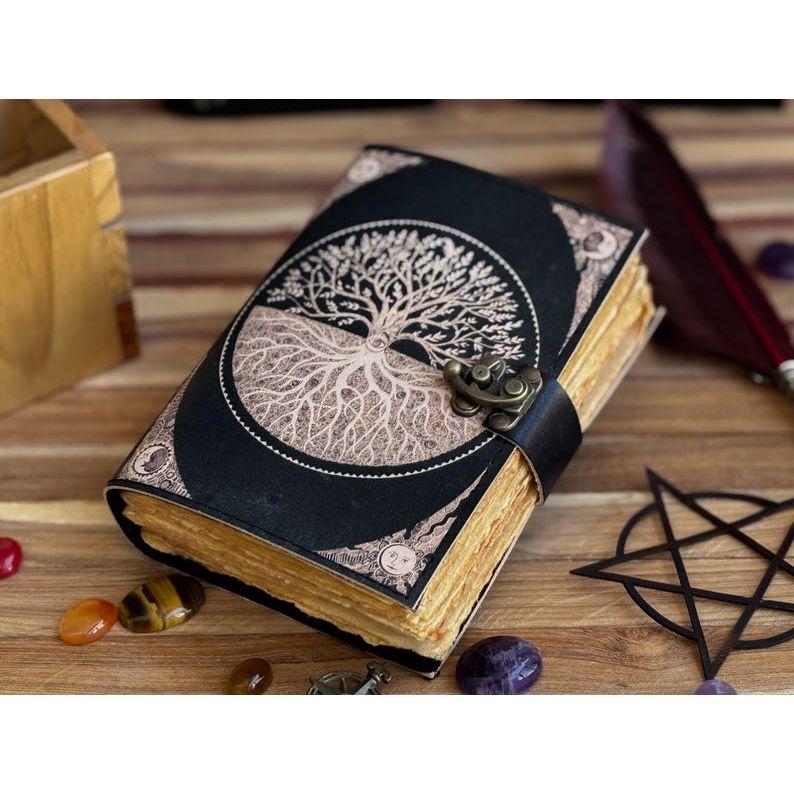 Leather Journal Tree of Life - Genuine Leather Notebooks For Women - Beautiful Journal For Sketches Book Traveling Book Blank Spell Book