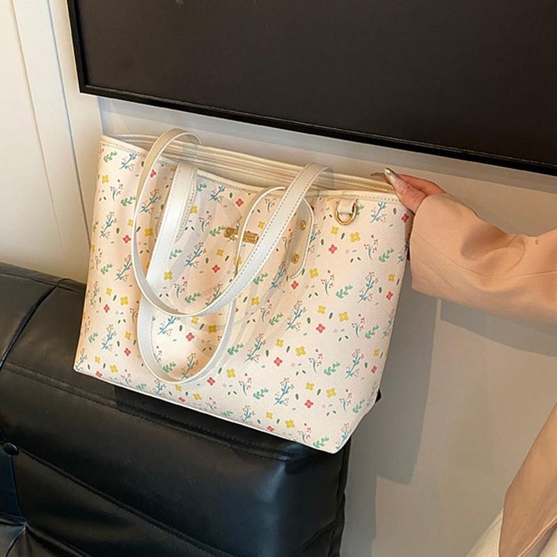 Tragetasche mit Blumendruck für Damen, modische, große Kapazität, vielseitige Handtaschen, neue einzelne Schultertaschen für den Herbst
