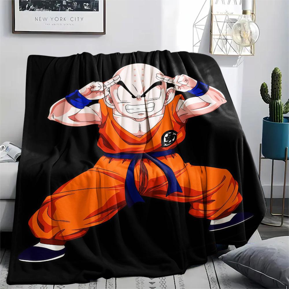 1PC Krillin Patterned Flannel Blanket Suitable For All Seasons For Home Decor Warmth And Comfort Gifts Holiday Present