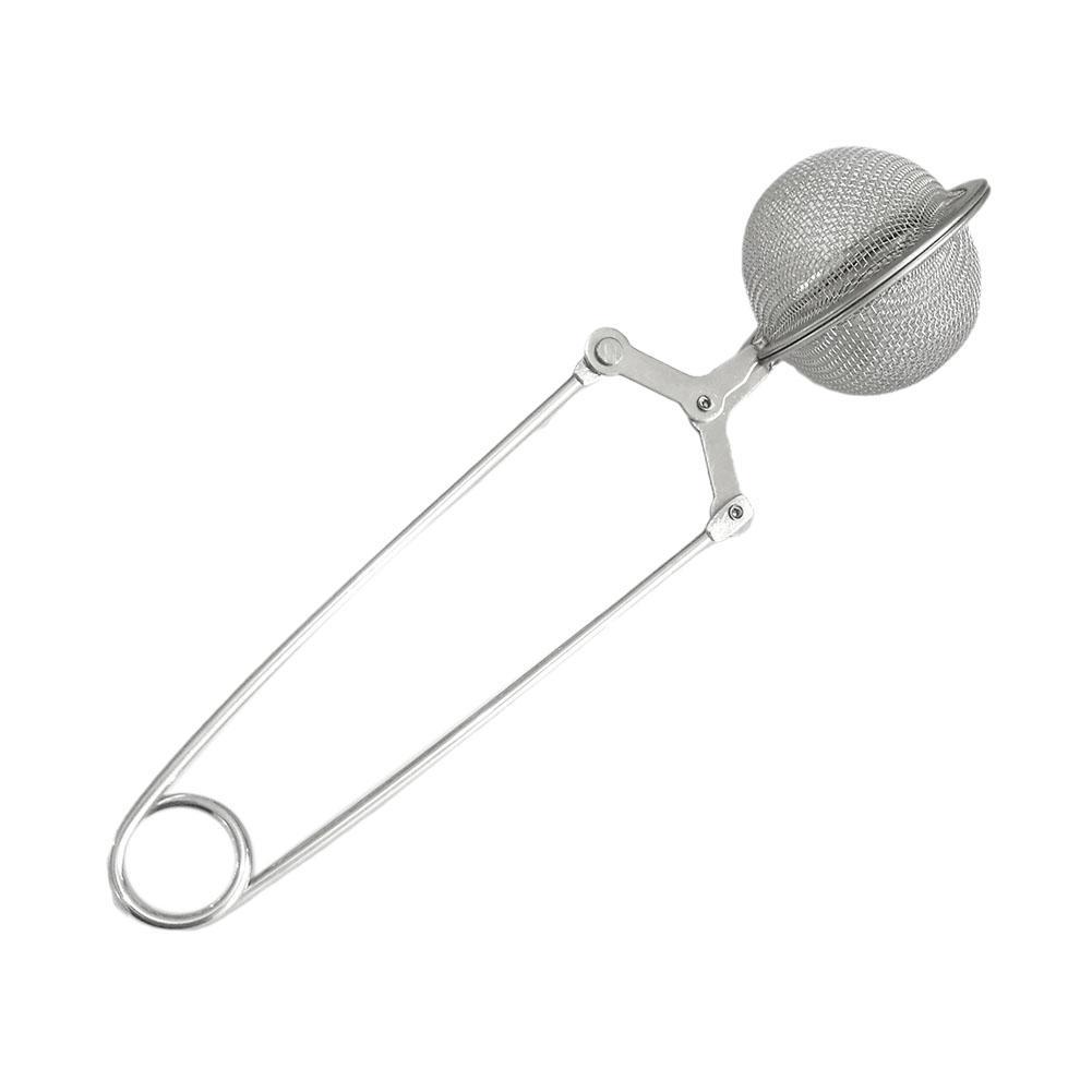 1pc Tea Strainer Stainless Steel Snap Ball Ultra-Fine Mesh Filter Non-Slip Long Handle Anti-Scald For Brewing Tea Spices Fruits
