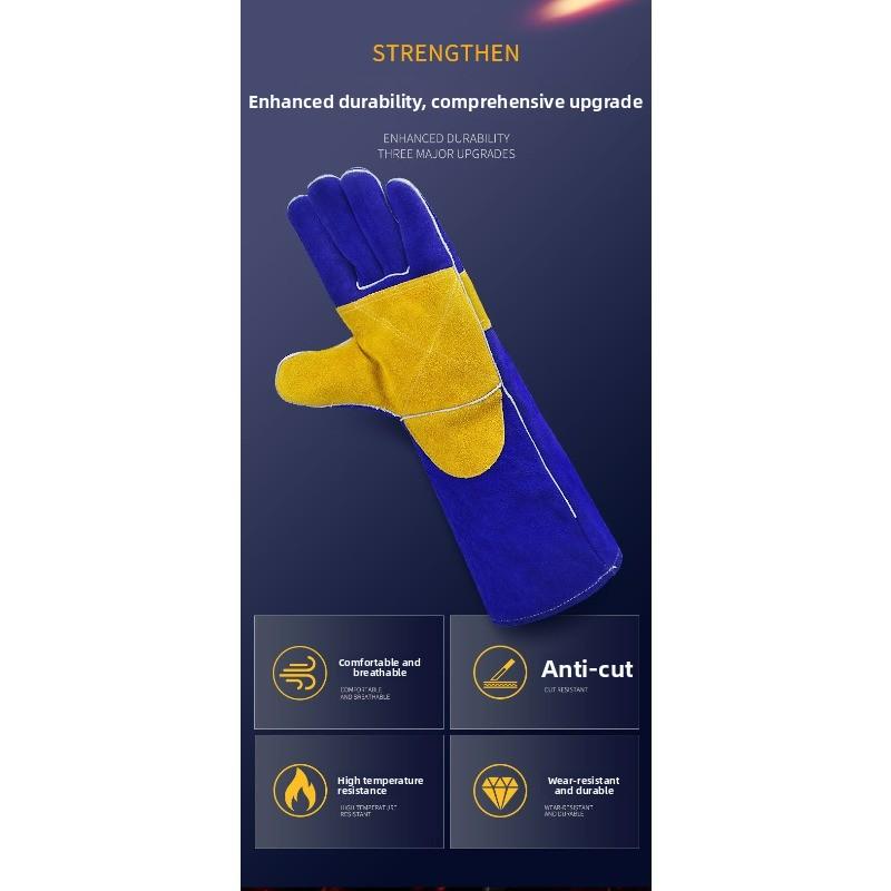 Welding leather gloves 776 - flame retardant, wear-resistant, high-temperature resistant, for material handling and machinery repair