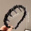 Sparkling Rhinestones Waves Hairband With Anti Slip Teeth Secure Fit Highly Arches Headband For Daily Use
