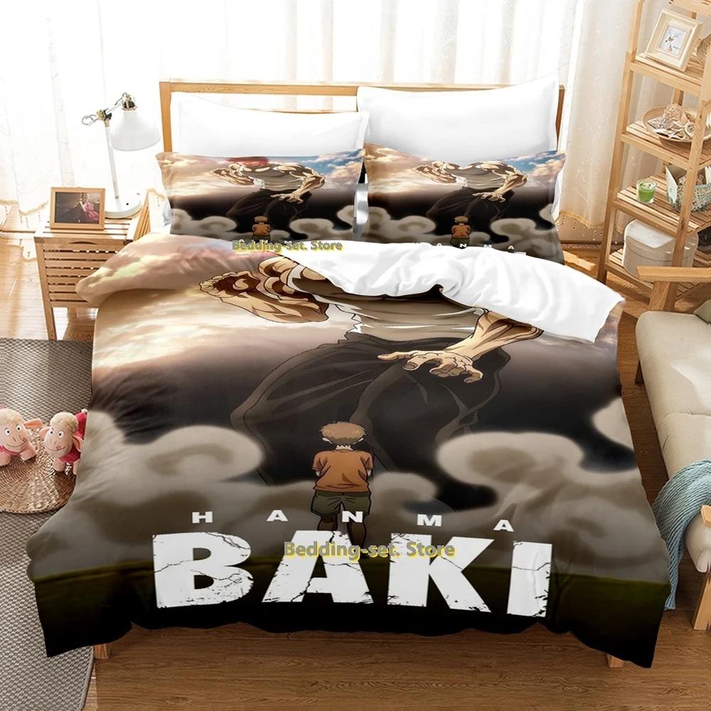 Baki Hanma Bedding Set Single Twin Full Queen King Size Bed Set Adult Kid Bedroom Duvetcover Sets 3D Print Anime Bed Sheet Set